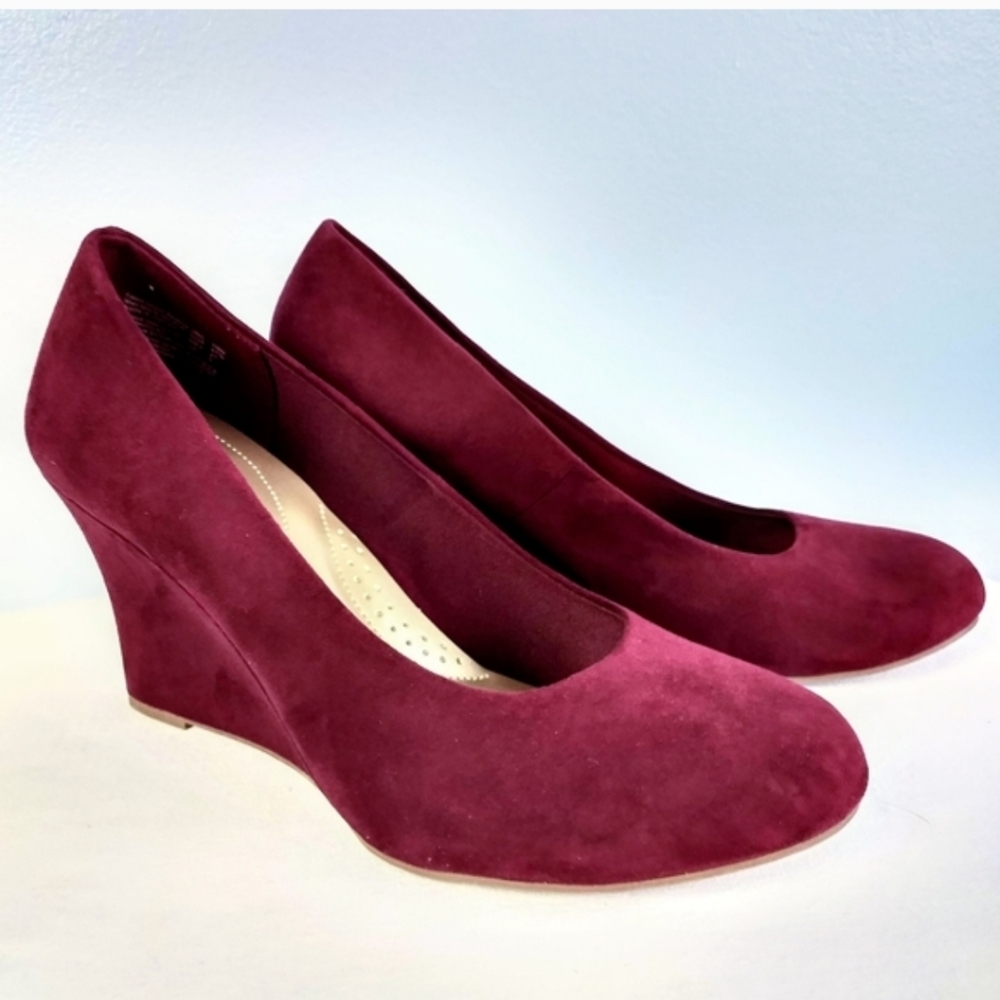 Nwot, Dexflex Comfort Wine Red Wedge Heels 6, Read Description